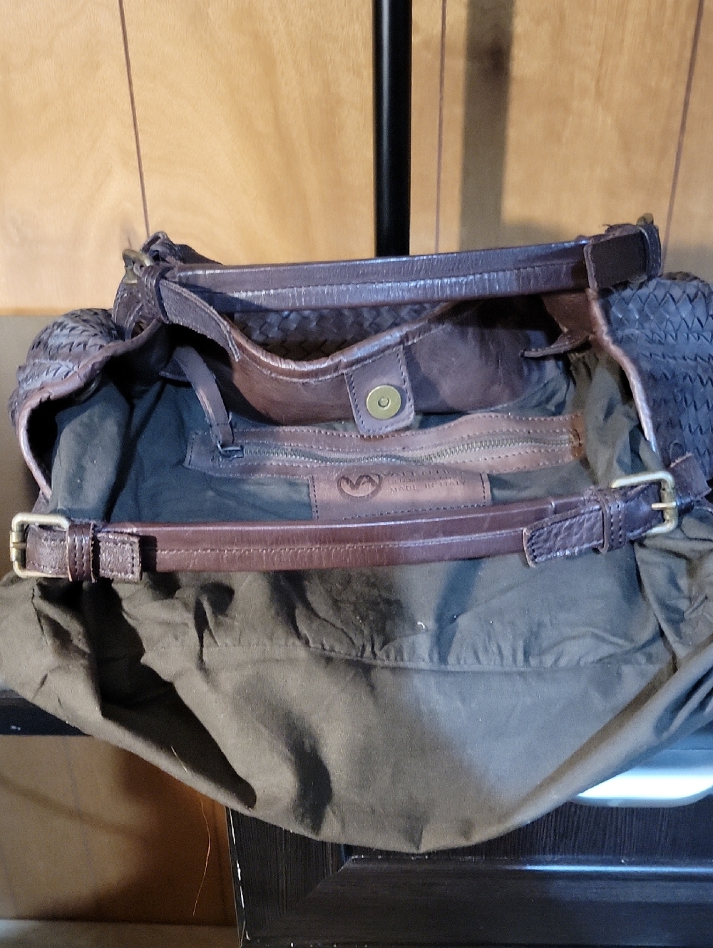 Valentina Brown Woven Leather Shoulder Bag - Picture 5 of 6